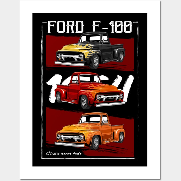 Vintage F-100 Truck Wall Art by milatees